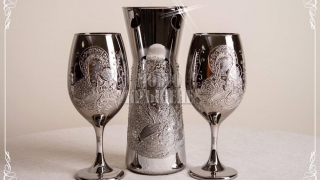 Сребърни бокали+сребърна ваза Св.Богородица