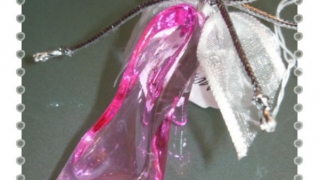 Кристална  пантофка в розово и бяло