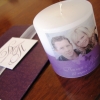 Подаръче за гости- Свещ със снимка на младоженците